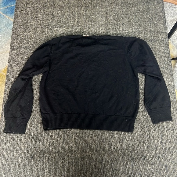 Vintage Nina Ricci 100% Merino Wool Italy Made Black Crew Neck Sweater est sz M - Picture 7 of 7